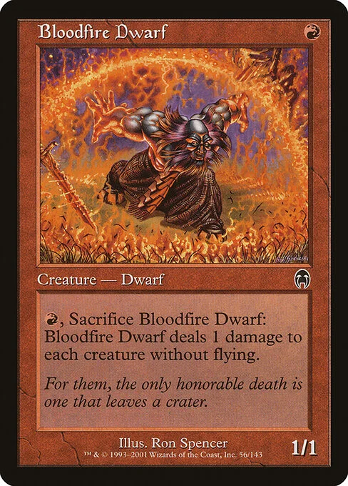 Bloodfire Dwarf, carta Magic di tipo Creature — Dwarf illustrata da Ron Spencer