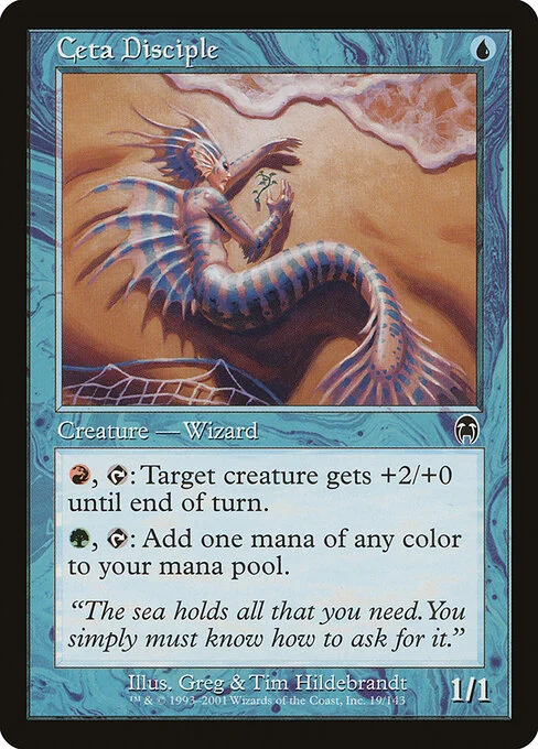 Ceta Disciple, carta Magic di tipo Creature — Merfolk Wizard illustrata da Greg Hildebrandt