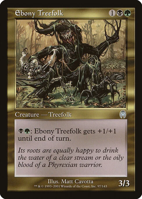 Ebony Treefolk, carta Magic di tipo Creature — Treefolk illustrata da Matt Cavotta