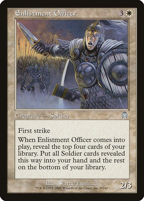 Enlistment Officer, carta Magic di tipo Creature — Human Soldier illustrata da Wayne England