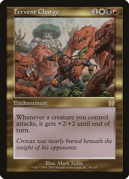 Fervent Charge, carta Magic di tipo Enchantment illustrata da Mark Tedin