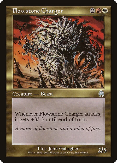 Flowstone Charger, carta Magic di tipo Creature — Beast illustrata da John Gallagher