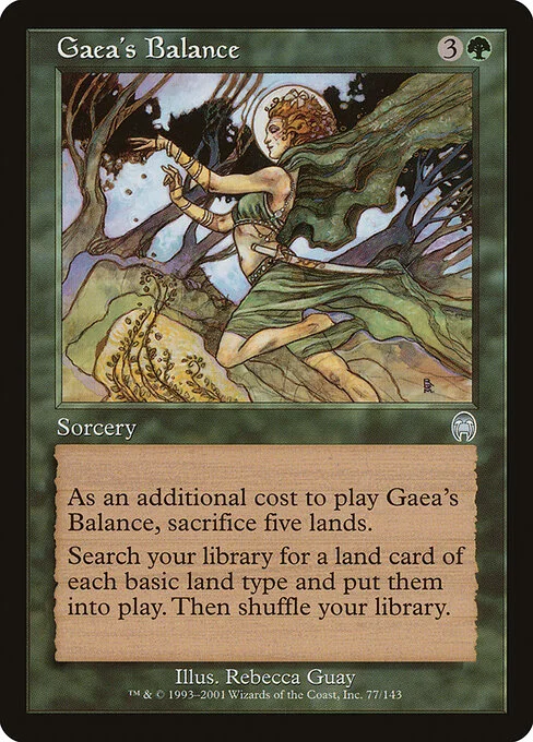 Gaea's Balance, carta Magic di tipo Sorcery illustrata da Rebecca Guay