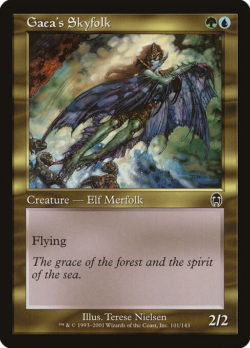 Gaea's Skyfolk, carta Magic di tipo Creature — Elf Merfolk illustrata da Terese Nielsen