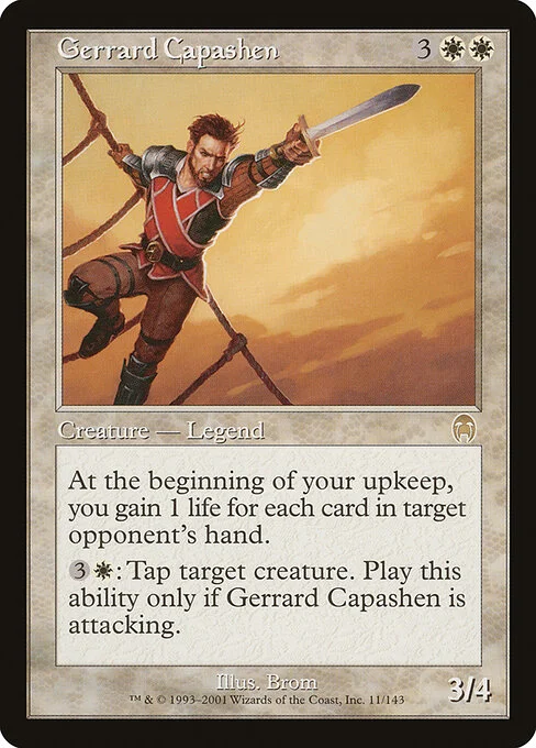Gerrard Capashen, carta Magic di tipo Legendary Creature — Human Soldier illustrata da Brom