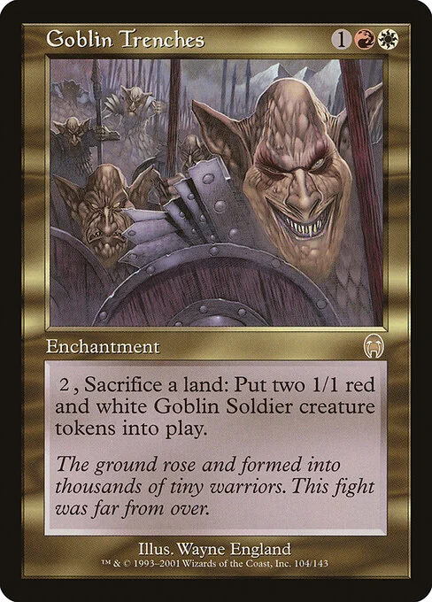 Goblin Trenches, carta Magic di tipo Enchantment illustrata da Wayne England