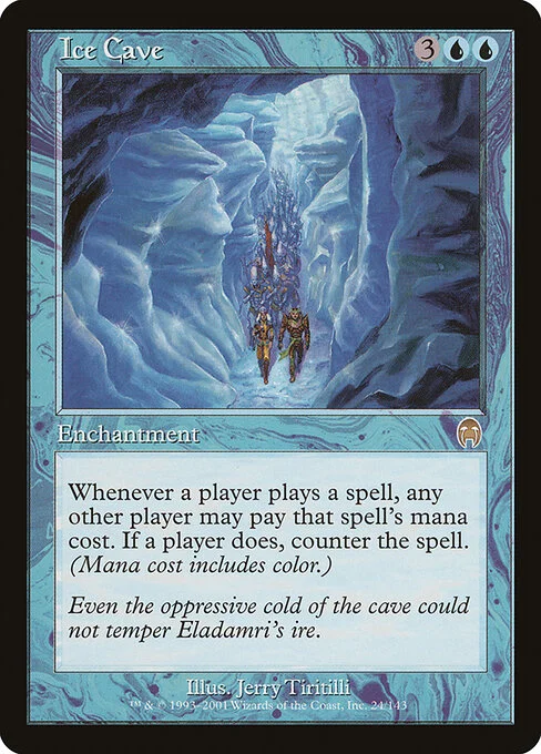 Ice Cave, carta Magic di tipo Enchantment illustrata da Jerry Tiritilli