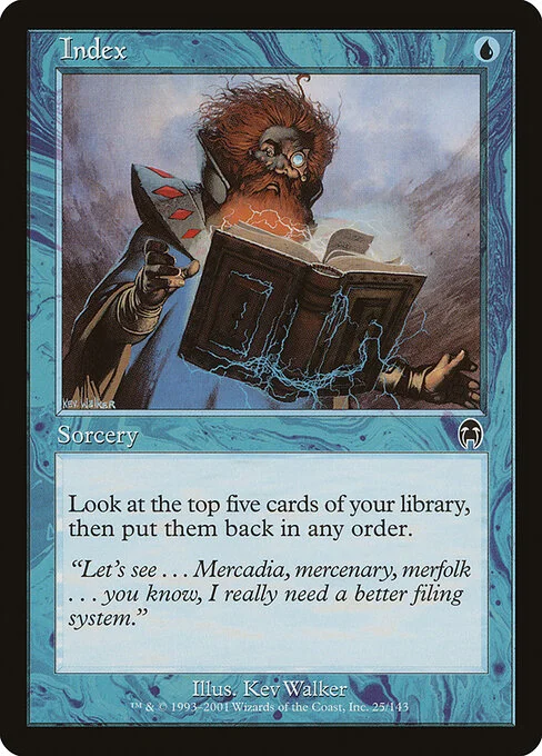 Index, carta Magic di tipo Sorcery illustrata da Kev Walker