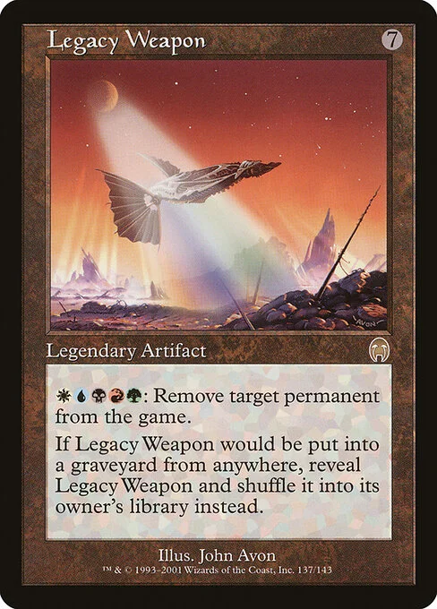 Legacy Weapon, carta Magic di tipo Legendary Artifact illustrata da John Avon