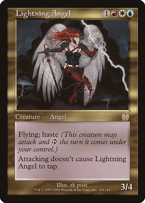 Lightning Angel, carta Magic di tipo Creature — Angel illustrata da rk post