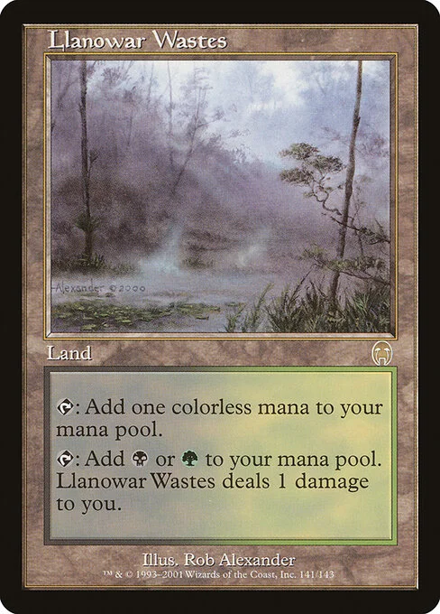 Llanowar Wastes, carta Magic di tipo Land illustrata da Rob Alexander