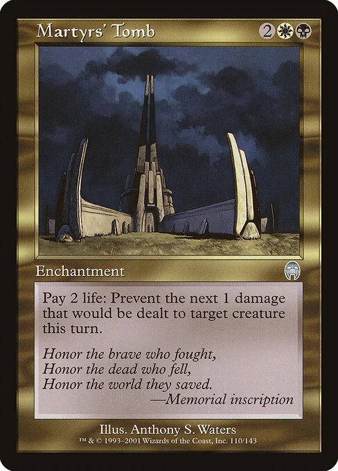 Martyrs' Tomb, carta Magic di tipo Enchantment illustrata da Anthony S. Waters