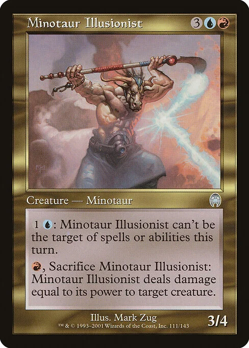 Minotaur Illusionist, carta Magic di tipo Creature — Minotaur Wizard illustrata da Mark Zug