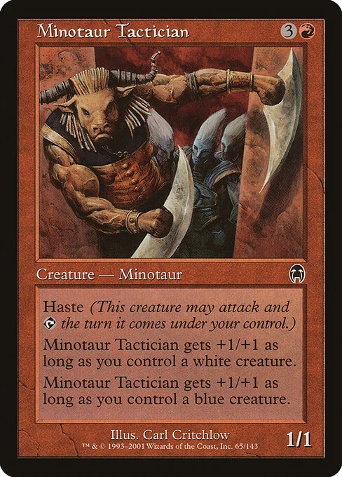 Minotaur Tactician, carta Magic di tipo Creature — Minotaur illustrata da Carl Critchlow