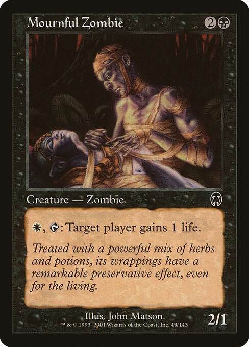 Mournful Zombie, carta Magic di tipo Creature — Zombie illustrata da John Matson