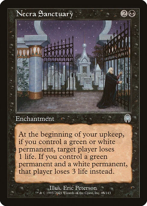 Necra Sanctuary, carta Magic di tipo Enchantment illustrata da Eric Peterson