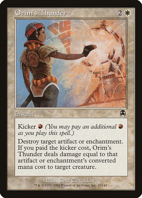 Orim's Thunder, carta Magic di tipo Instant illustrata da Carl Critchlow