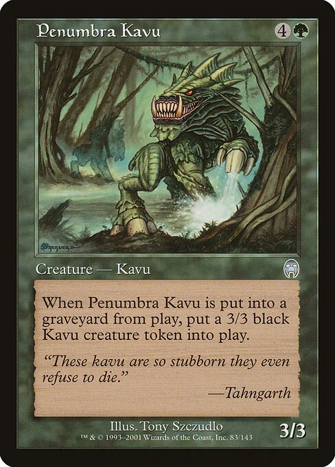 Penumbra Kavu, carta Magic di tipo Creature — Kavu illustrata da Tony Szczudlo