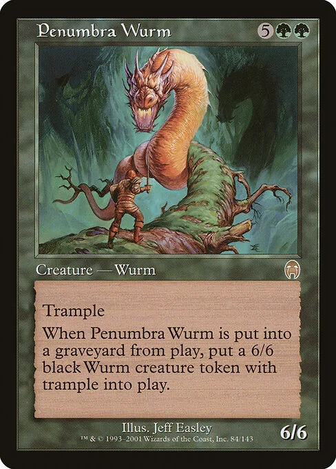 Penumbra Wurm, carta Magic di tipo Creature — Wurm illustrata da Jeff Easley