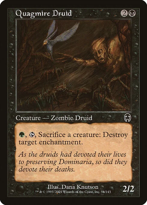 Quagmire Druid, carta Magic di tipo Creature — Zombie Druid illustrata da Dana Knutson