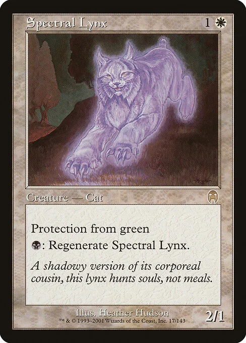 Spectral Lynx, carta Magic di tipo Creature — Cat Spirit illustrata da Heather Hudson
