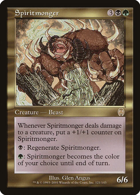 Spiritmonger, carta Magic di tipo Creature — Beast illustrata da Glen Angus