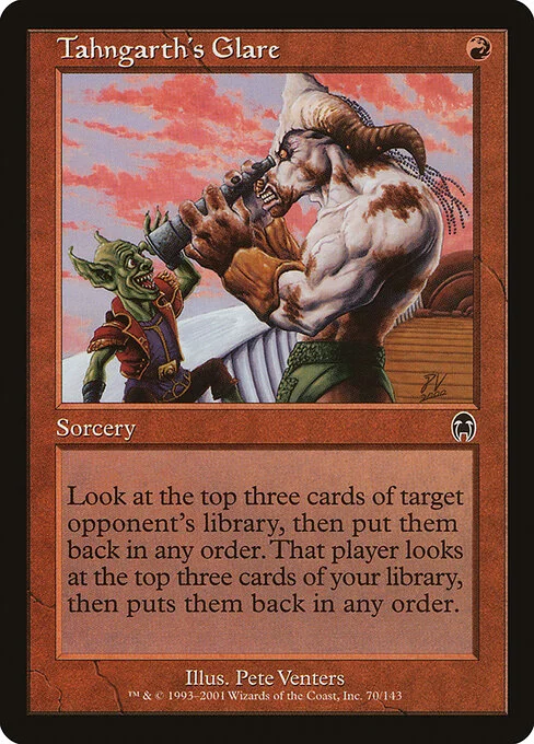 Tahngarth's Glare, carta Magic di tipo Sorcery illustrata da Pete Venters