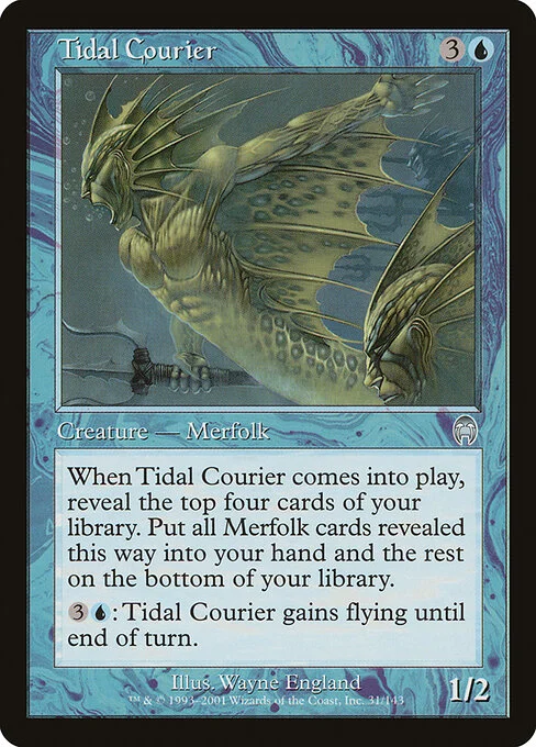 Tidal Courier, carta Magic di tipo Creature — Merfolk illustrata da Wayne England