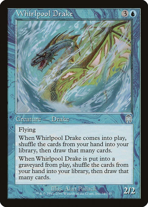 Whirlpool Drake, carta Magic di tipo Creature — Drake illustrata da Alan Pollack