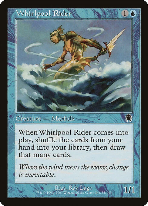 Whirlpool Rider, carta Magic di tipo Creature — Merfolk illustrata da Ray Lago