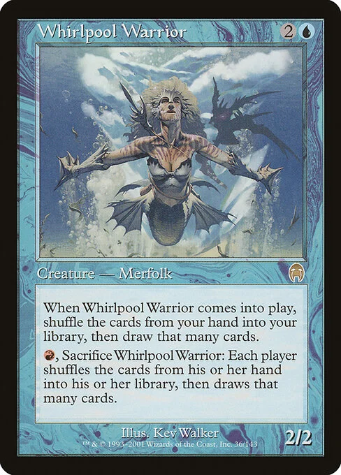 Whirlpool Warrior, carta Magic di tipo Creature — Merfolk Warrior illustrata da Kev Walker