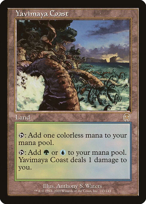 Yavimaya Coast, carta Magic di tipo Land illustrata da Anthony S. Waters
