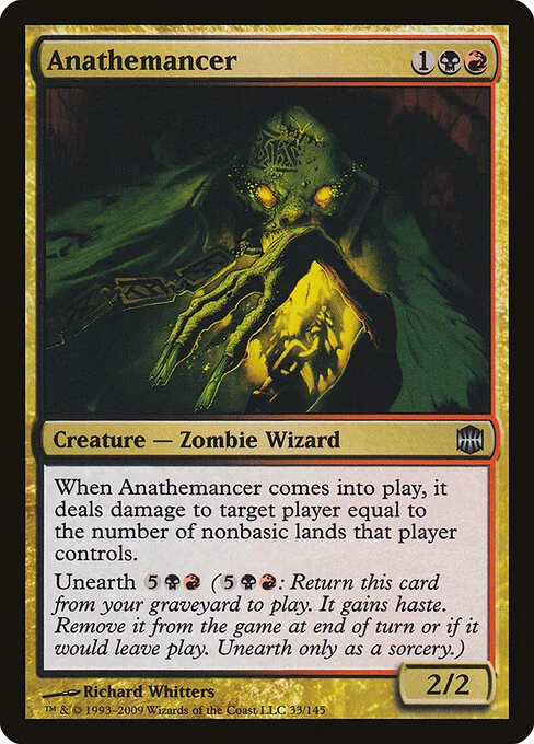 Anathemancer, carta Magic di tipo Creature — Zombie Wizard illustrata da Richard Whitters