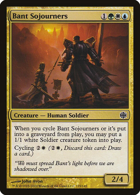 Bant Sojourners, carta Magic di tipo Creature — Human Soldier illustrata da John Avon