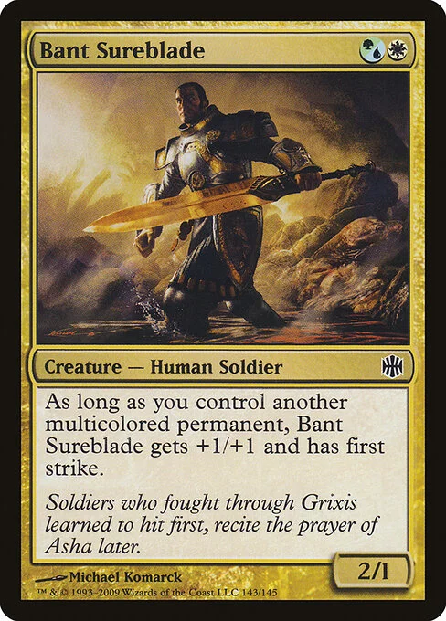 Bant Sureblade, carta Magic di tipo Creature — Human Soldier illustrata da Michael Komarck