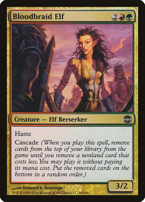 Bloodbraid Elf, carta Magic di tipo Creature — Elf Berserker illustrata da Dominick Domingo