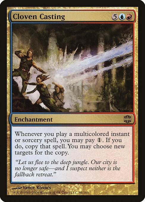 Cloven Casting, carta Magic di tipo Enchantment illustrata da Vance Kovacs