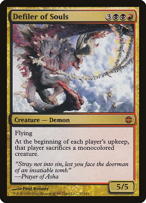 Defiler of Souls, carta Magic di tipo Creature — Demon illustrata da Paul Bonner