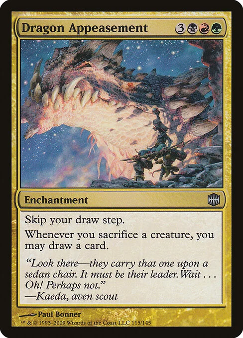 Dragon Appeasement, carta Magic di tipo Enchantment illustrata da Paul Bonner