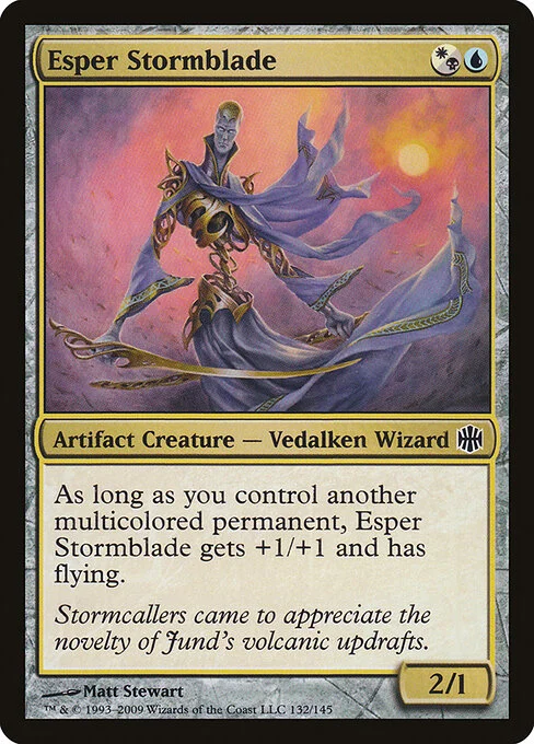 Esper Stormblade, carta Magic di tipo Artifact Creature — Vedalken Wizard illustrata da Matt Stewart
