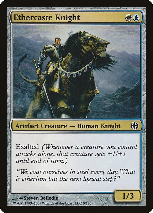 Ethercaste Knight, carta Magic di tipo Artifact Creature — Human Knight illustrata da Steven Belledin
