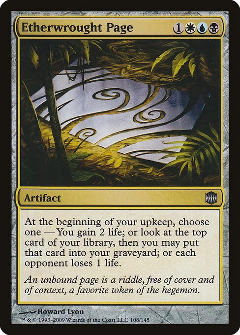 Etherwrought Page, carta Magic di tipo Artifact illustrata da Howard Lyon