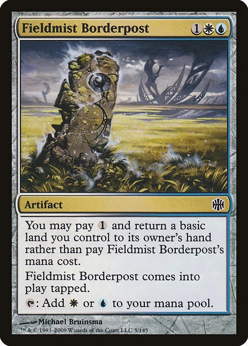 Fieldmist Borderpost, carta Magic di tipo Artifact illustrata da Michael Bruinsma