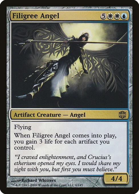 Filigree Angel, carta Magic di tipo Artifact Creature — Angel illustrata da Richard Whitters