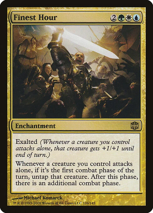 Finest Hour, carta Magic di tipo Enchantment illustrata da Michael Komarck