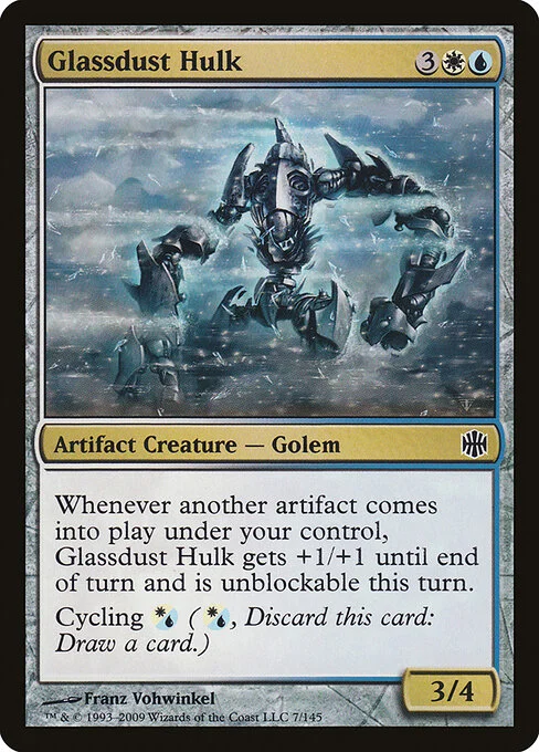 Glassdust Hulk, carta Magic di tipo Artifact Creature — Golem illustrata da Franz Vohwinkel