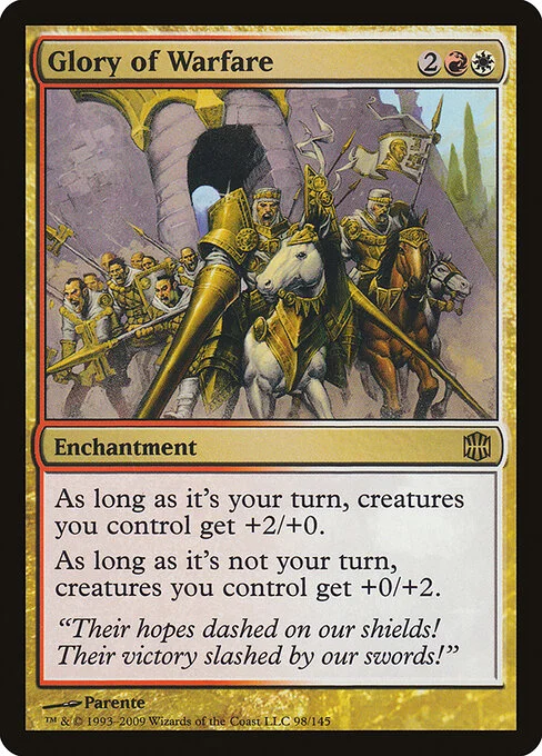 Glory of Warfare, carta Magic di tipo Enchantment illustrata da Paolo Parente