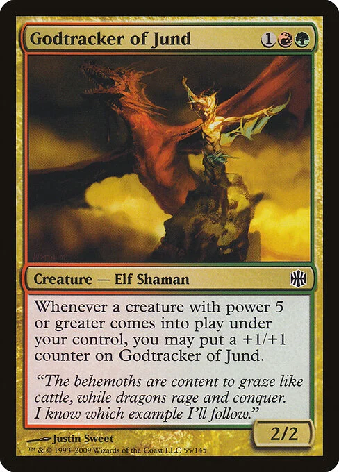 Godtracker of Jund, carta Magic di tipo Creature — Elf Shaman illustrata da Justin Sweet