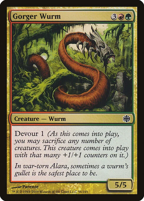 Gorger Wurm, carta Magic di tipo Creature — Wurm illustrata da Paolo Parente