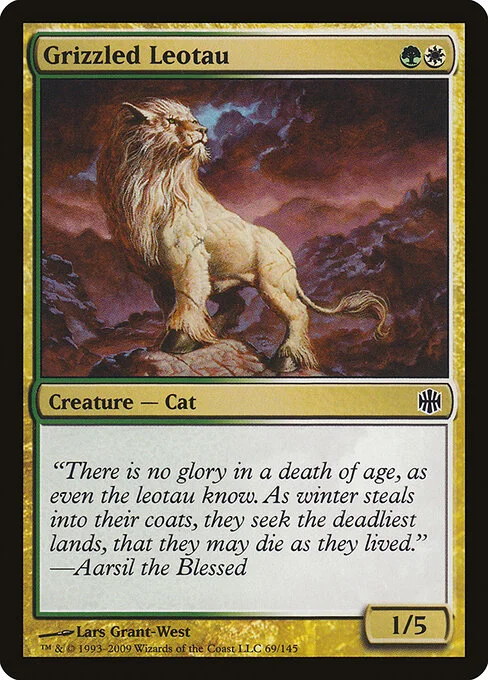 Grizzled Leotau, carta Magic di tipo Creature — Cat illustrata da Lars Grant-West